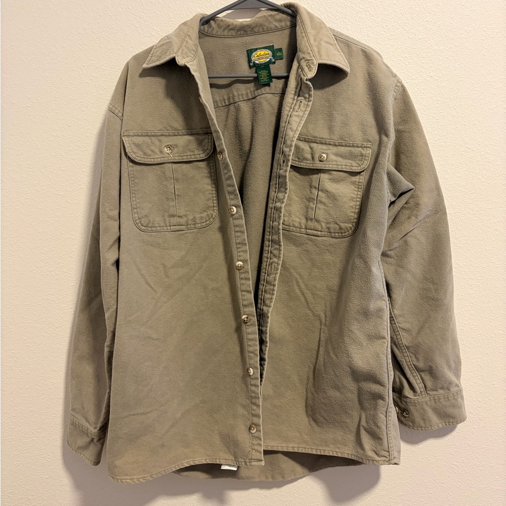 Men's Sage Green Cabela’s Button Up 100% Cotton Men’s Large/Tall